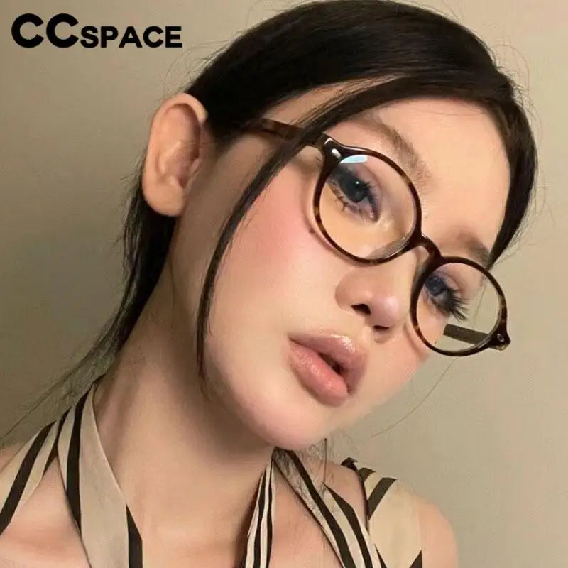 57230 New Oval Anti Blue Light Glasses Women Fashion Rivet Transparent Spectacles Optical Prescription Eyeglass