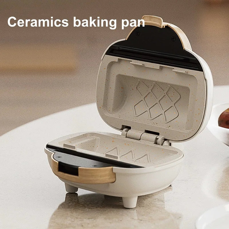 500W Sandwich Machine Fast Breakfast Machine Home Hot-pressed Toasted Non-stick Bread Mini Panini Machine Multi-function Toaster
