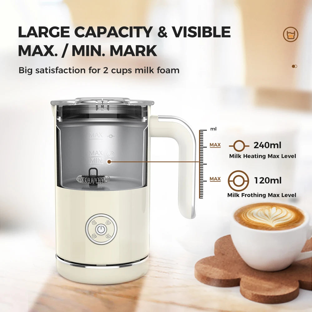 Cafelffe Electric Milk Frother Frothing Foamer Chocolate Mixer Cold/Hot Cappuccino Fully Automatic Milk Warmer home appliance