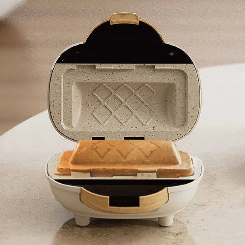 500W Sandwich Machine Fast Breakfast Machine Home Hot-pressed Toasted Non-stick Bread Mini Panini Machine Multi-function Toaster