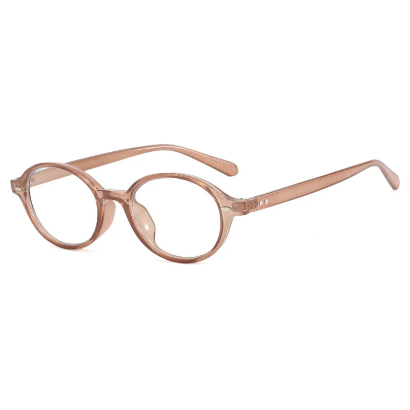 57230 New Oval Anti Blue Light Glasses Women Fashion Rivet Transparent Spectacles Optical Prescription Eyeglass