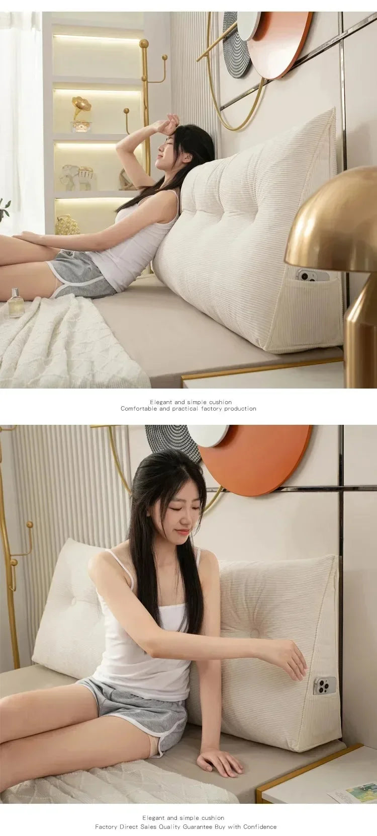 60x50x20/80x50x20cm Headboard Pillow Triangle Cushion Backrest Pain Relief Sofa Waist Cushion Wedge Sleeping Decorative Pillows