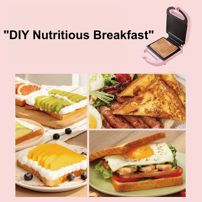 650W Sandwich Maker Home Electric Waffle Maker Panini Bake Maker Fast Breakfast Maker Heating Toaster Kitchen Appliances 220V