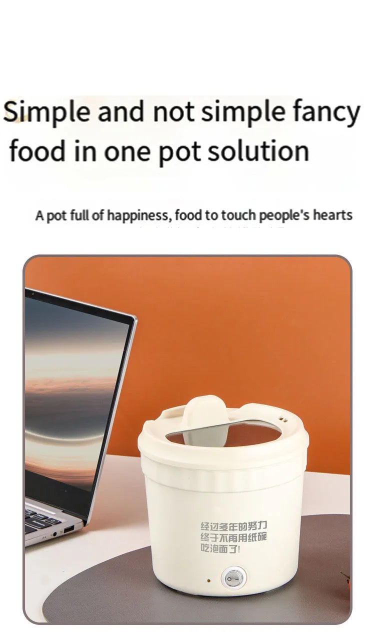 Multi-functional household electric steamer frying pan heater, suitable for students who cook porridge with rice in dormitory
