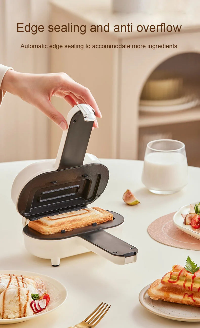 DMWD Double-Sided Press Sandwich Machine Frying Baking Pan Mini Cheese Grill Breakfast Maker Bread Hot Dog Toaster Electric Oven