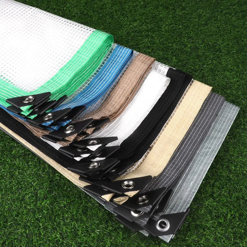 160 180GSM Silvery Edge Mesh Reinforce PE Rainproof Tarpaulin Garden Flower Plants Cover Car Tarpaulin Gazebo Vertical Screen