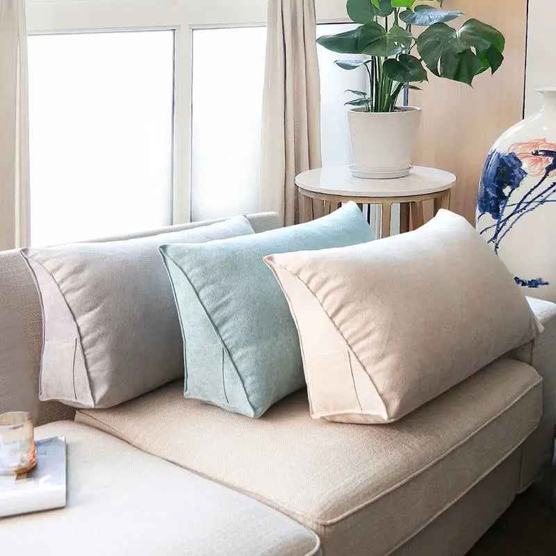 Office Sofa Bedside Back Cushion Cover Triangle Pillowcase TV Reading Lumbar Cushion Comfort Soft Bed Rest Decor Pillow Covers