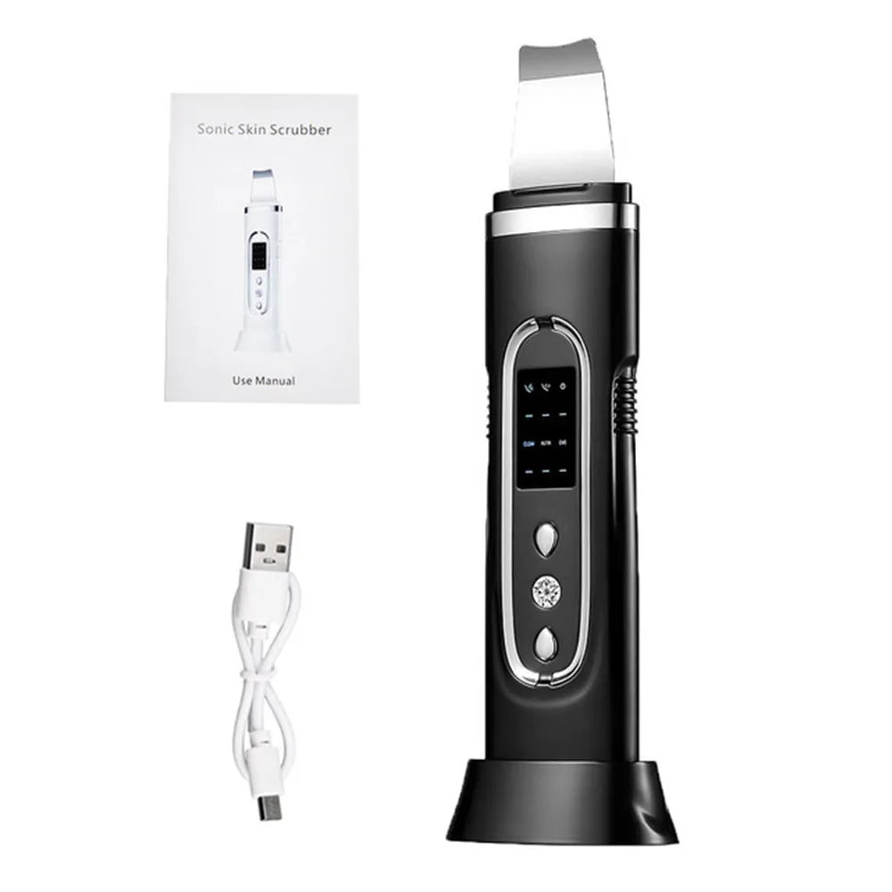 Ultrasonic Skin Scrubber Electric Facial Cleansing Pore Deep Cleanser Acne Blackhead Remover Peeling Shovel Device BeautyMachine
