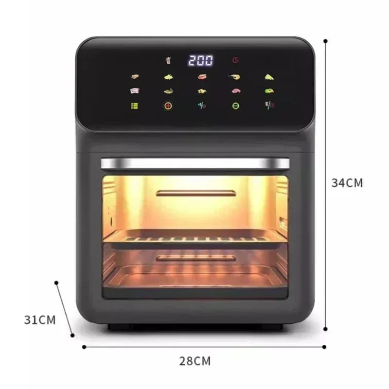 New Visual Air Fryer Household 220V 15L Large Capacity Air Fryer Oven Kitchen Appliance Freidoras De Aire