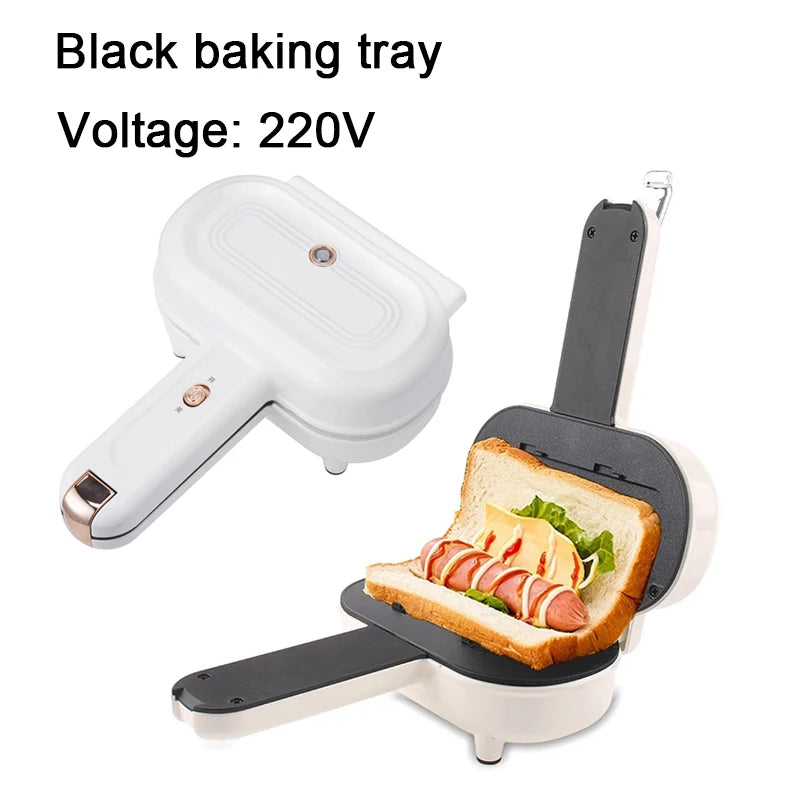 DMWD Double-Sided Press Sandwich Machine Frying Baking Pan Mini Cheese Grill Breakfast Maker Bread Hot Dog Toaster Electric Oven