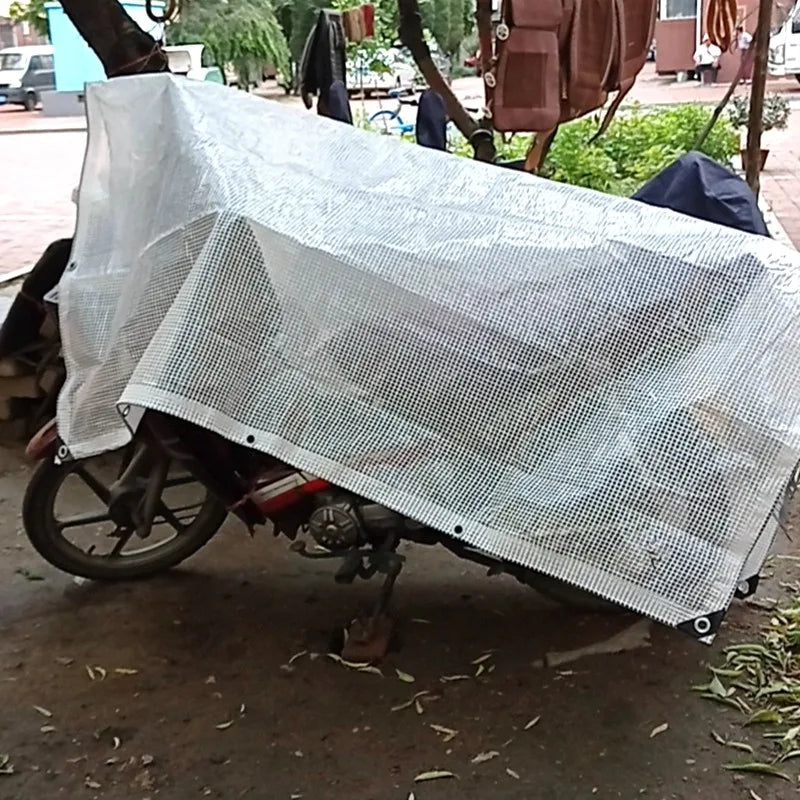 160 180GSM Silvery Edge Mesh Reinforce PE Rainproof Tarpaulin Garden Flower Plants Cover Car Tarpaulin Gazebo Vertical Screen
