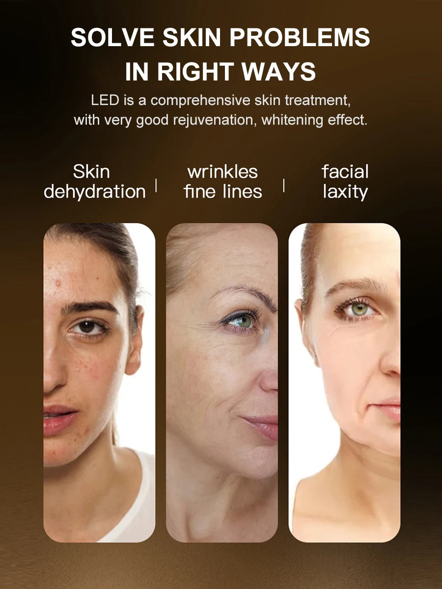 NIR LED Face Mask Red Light Therapy Respirable 3 Colors 807 Lamp Anti-Aging Acne Treat Reduce Wrinkle Full Facial Neck Care Mask