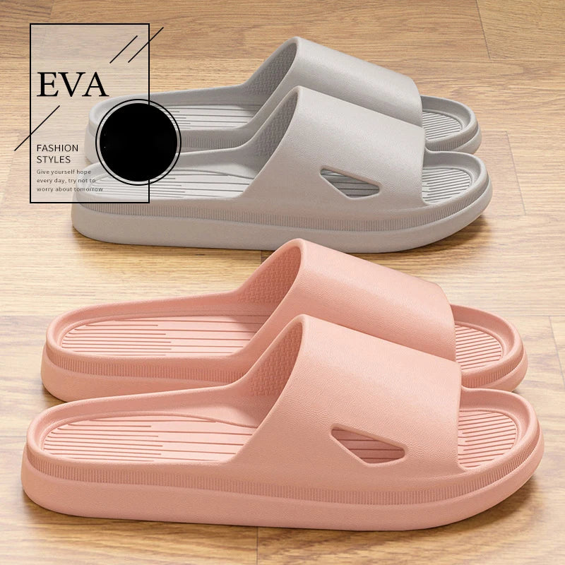 Men's Solid Color Casual Simple Slippers, EVA Material, Versatile Stylish Design, Thick Sole, Convenient, Anti-skid