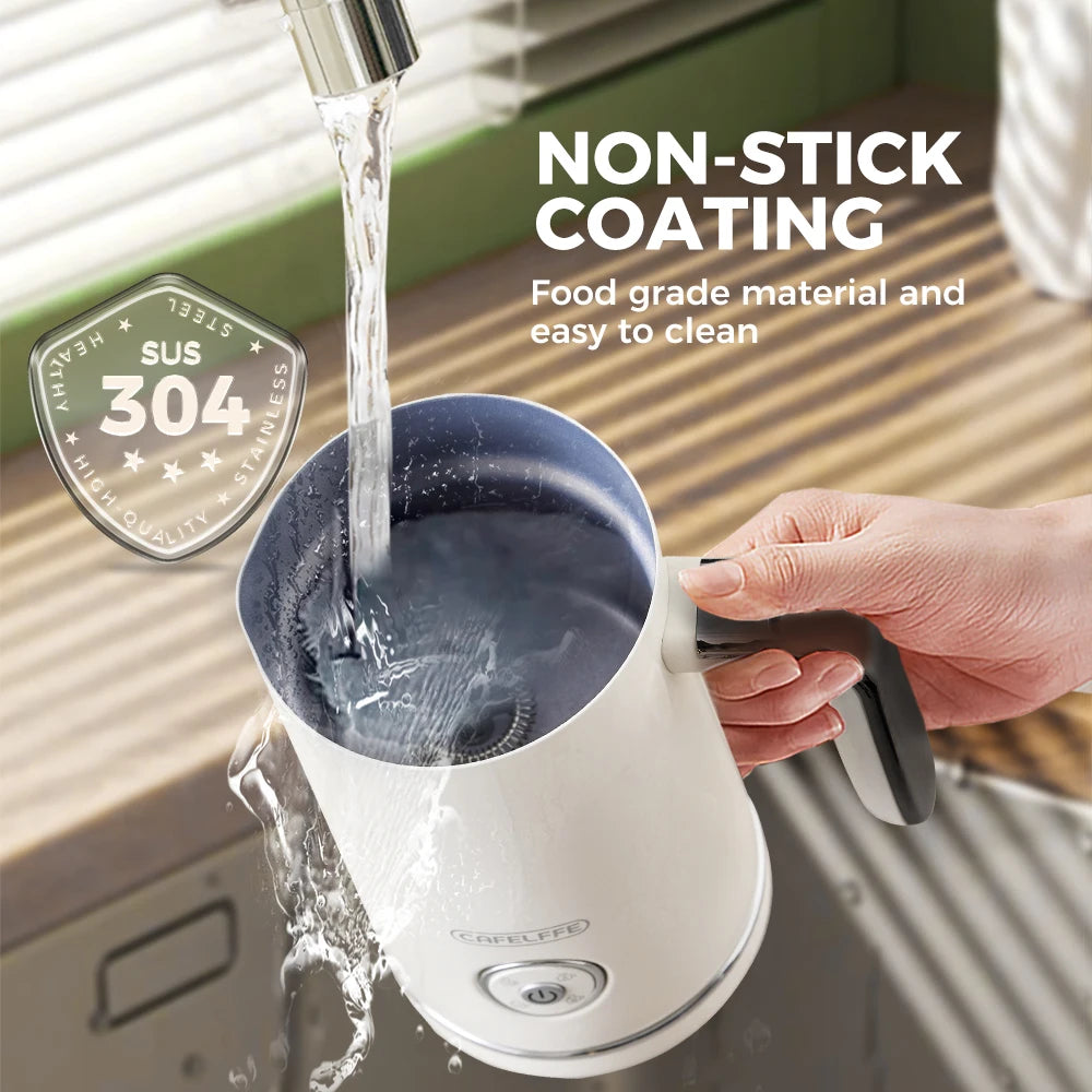 Cafelffe 4in1 Electric Milk Frother Frothing Foamer Chocolate Mixer Cold/Hot Latte Cappuccino Automatic foam milk heater Warmer