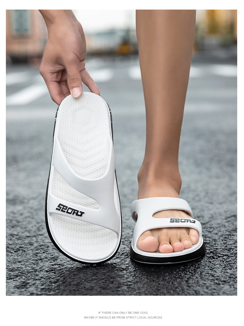 Slippers for men all seasons indoor home bathing sandals nonslip outdoor summer beach slippers wearesistant soft bottom slippers