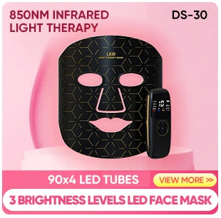 NIR LED Face Mask Red Light Therapy Respirable 3 Colors 807 Lamp Anti-Aging Acne Treat Reduce Wrinkle Full Facial Neck Care Mask