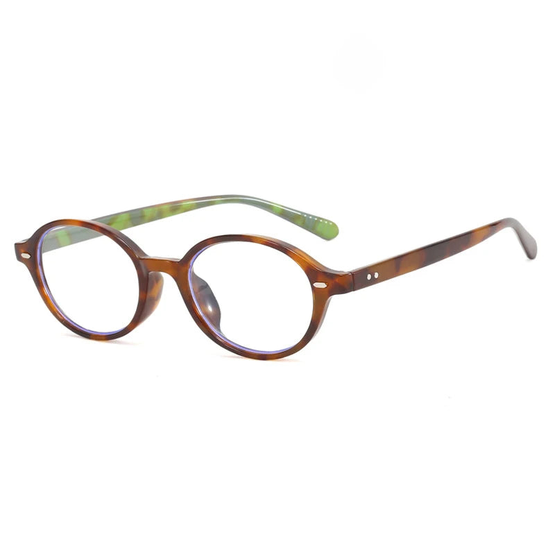 57230 New Oval Anti Blue Light Glasses Women Fashion Rivet Transparent Spectacles Optical Prescription Eyeglass