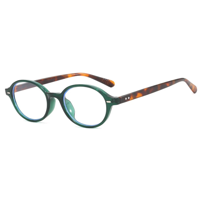 57230 New Oval Anti Blue Light Glasses Women Fashion Rivet Transparent Spectacles Optical Prescription Eyeglass