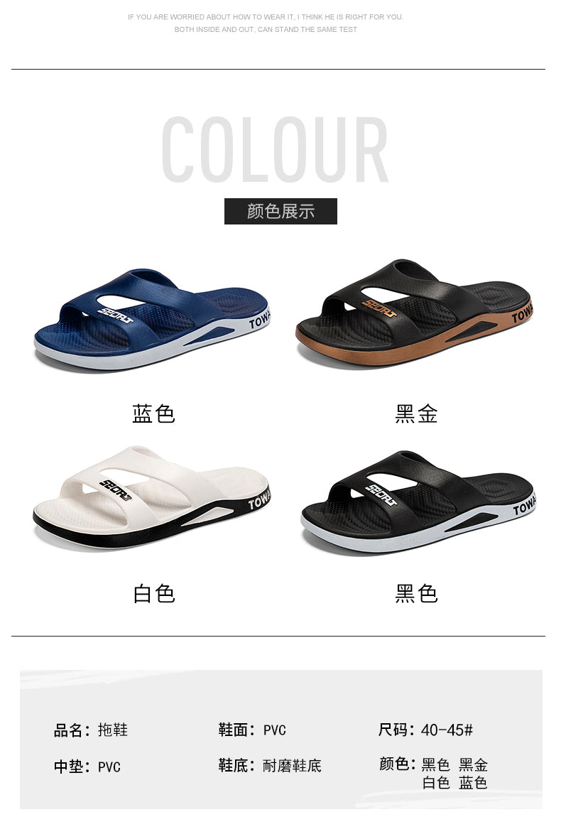 Slippers for men all seasons indoor home bathing sandals nonslip outdoor summer beach slippers wearesistant soft bottom slippers