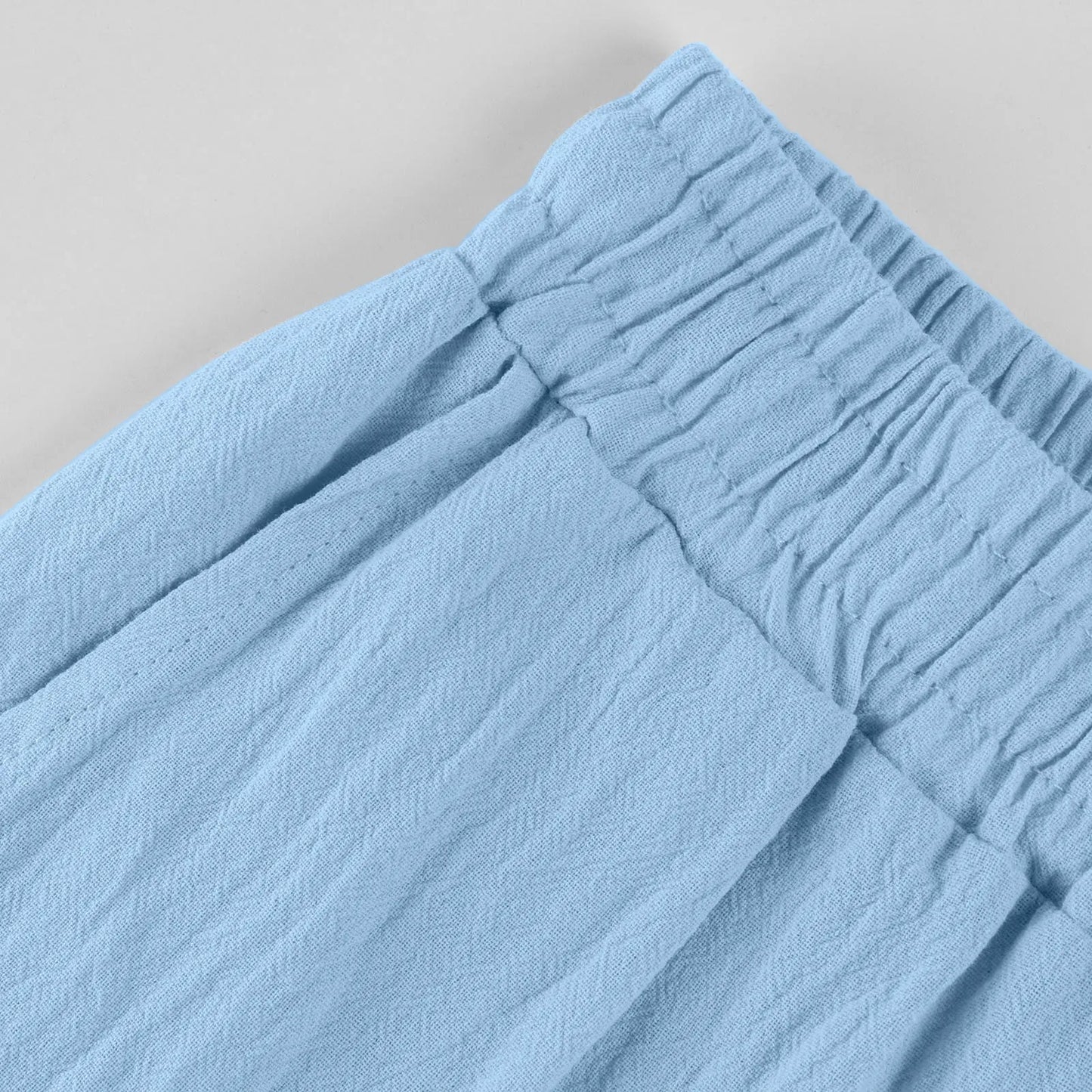 Womens Summer Elastic Waist Pocket Pocket Solid Color Cotton Linen Wide Leg Pants Loose Pants Pants for Women Women’s Pants