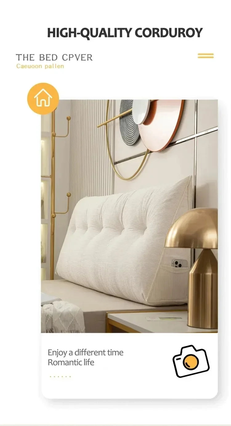 60x50x20/80x50x20cm Headboard Pillow Triangle Cushion Backrest Pain Relief Sofa Waist Cushion Wedge Sleeping Decorative Pillows