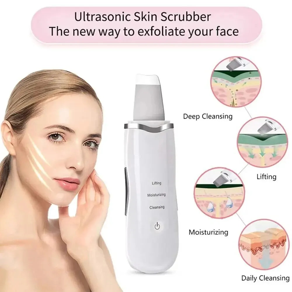 Skin Scrubber Remove Vibrate Deep Face Cleaning Dirt Blackhead Reduce Wrinkles Facial Lifting Peeling Tool Not Ultrasonic Shovel