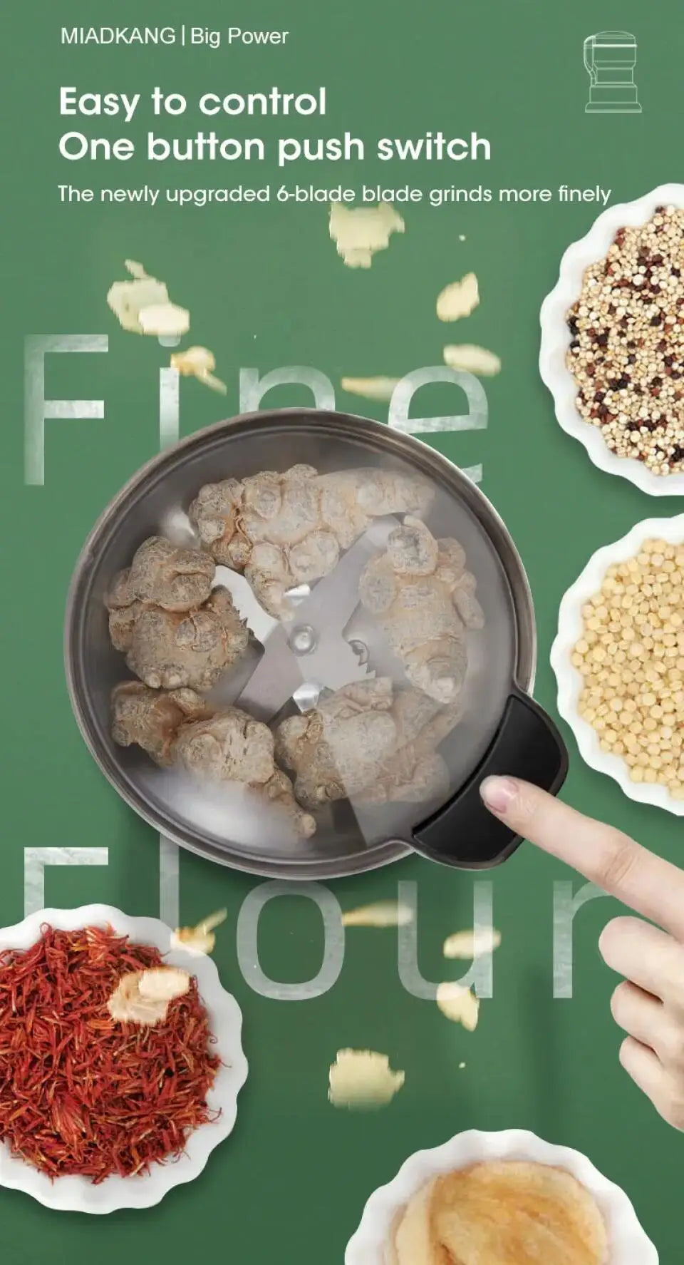 Electric Multifunctional New Coffee Grinder Kitchen Cereal Nuts Beans Spices Grains Grinder Machine for Home Coffee Grinder
