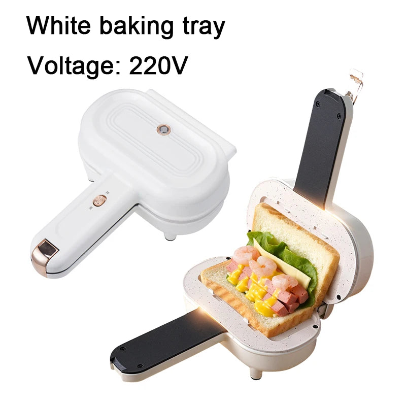 DMWD Double-Sided Press Sandwich Machine Frying Baking Pan Mini Cheese Grill Breakfast Maker Bread Hot Dog Toaster Electric Oven