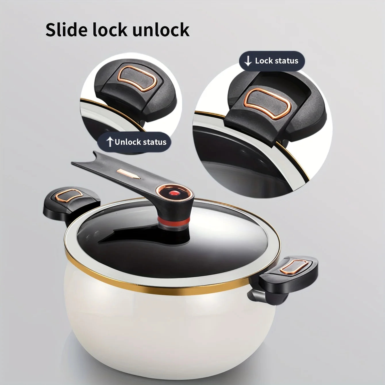Multifunctional Large Capacity Kitchen Pot 8L Micro Pressure Large Stockpot Quick Cooking Locking Handle Stew Saucepan