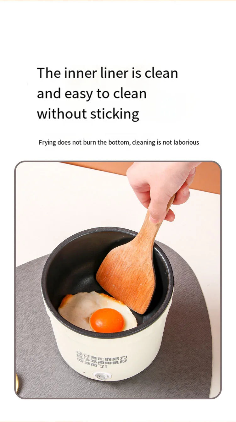 Multi-functional household electric steamer frying pan heater, suitable for students who cook porridge with rice in dormitory