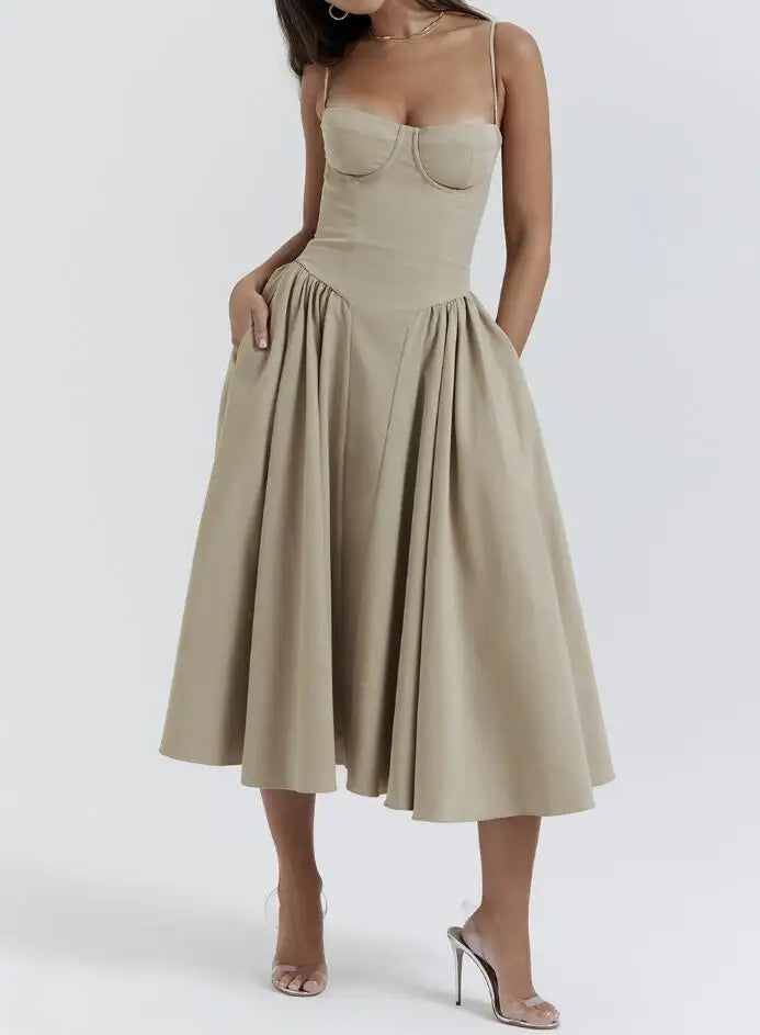 New Fashion Sexy Backless One Cut Collar Strap Solid Color Slim Fit Dress For Women,4 Colors