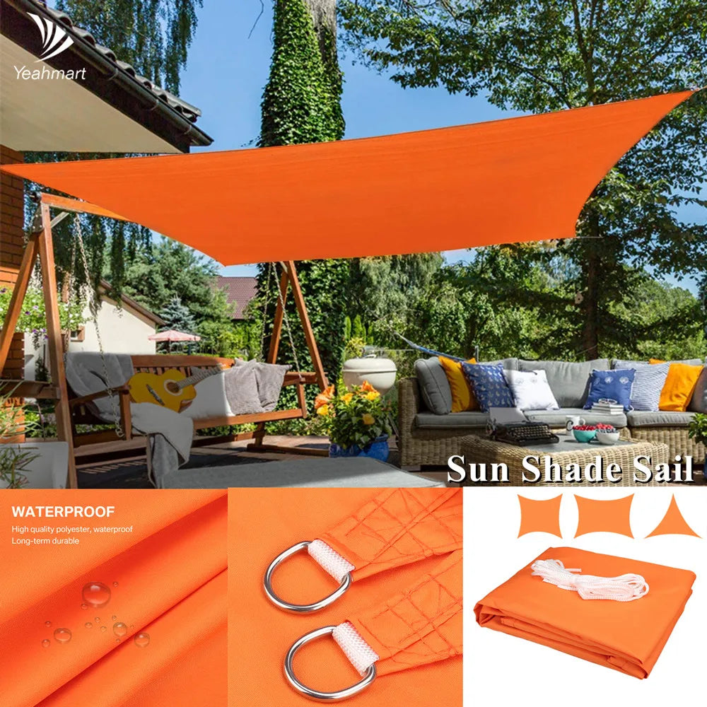 Waterproof Sun Shade Sail Canopy Rectangle UV Block Sun Shelter For Outdoor Garden Patio Backyard Terraza Awning Privacy Screen