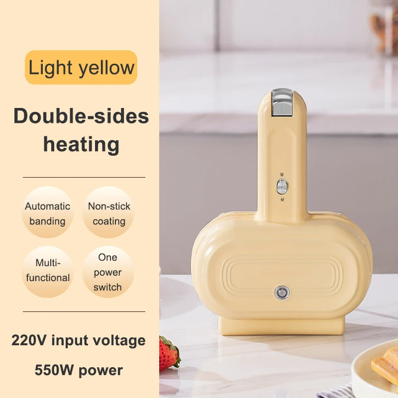 Double-Sided Seal Press Sandwich Machine Mini Taco Burrito Baking Pan Grill Breakfast Maker Bread Hot Dog Toaster Electric Oven
