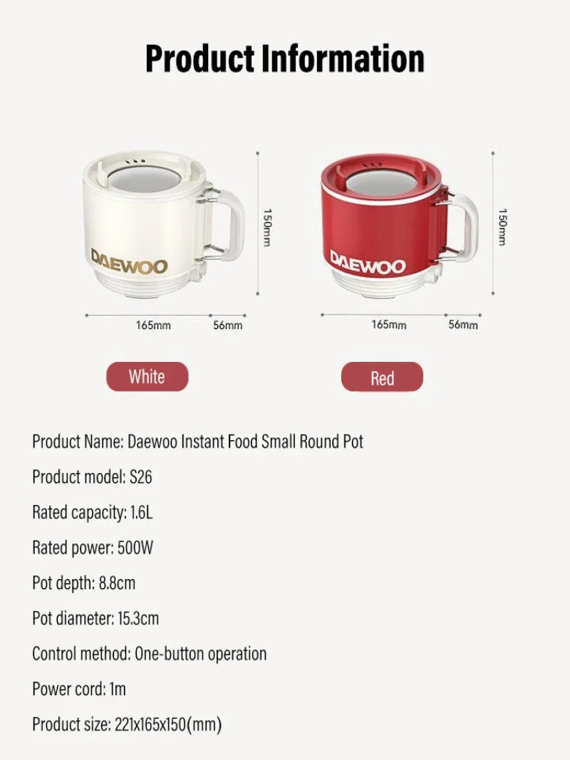 Multifunctional Electric Cooking Pot Household Dormitory Household Portable Small Instant Noodle Pot Cooking Noodles Hot Pot Wok