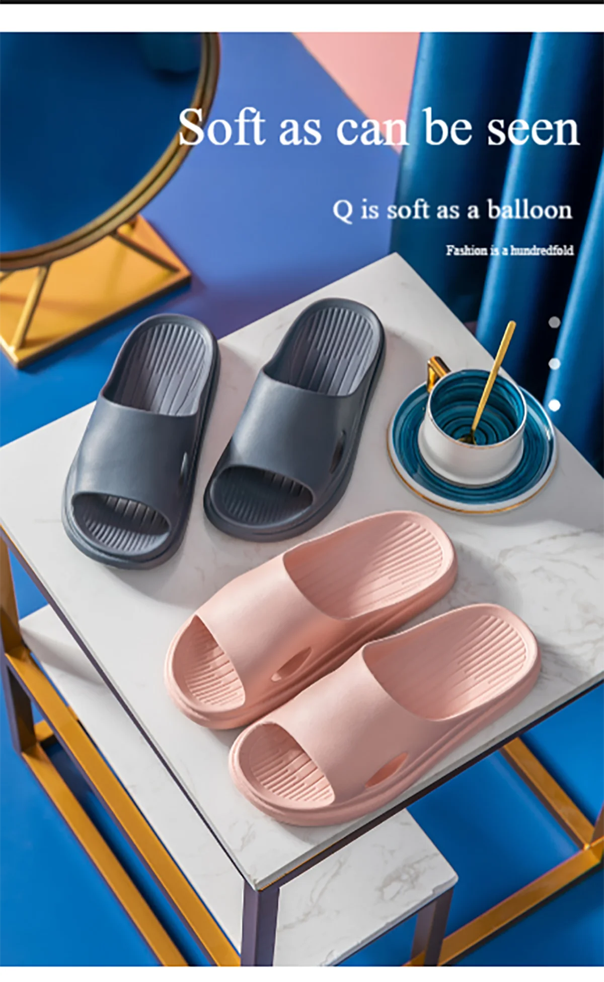 Men's Solid Color Casual Simple Slippers, EVA Material, Versatile Stylish Design, Thick Sole, Convenient, Anti-skid