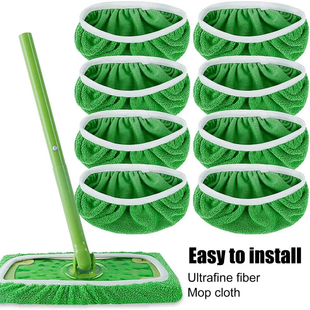 Mop Cleaning Pad Mop Cloth Cover Thickened Elastic Band Flat Coral Fleece Microfiber Chenille Replacement Rotary for Bathroom