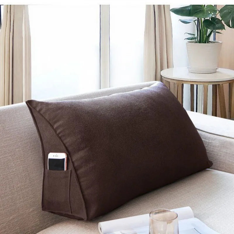 Office Sofa Bedside Back Cushion Cover Triangle Pillowcase TV Reading Lumbar Cushion Comfort Soft Bed Rest Decor Pillow Covers