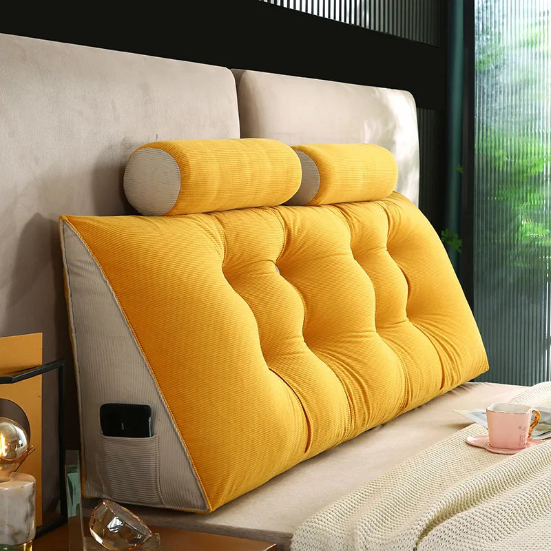Corduroy Headboard Pillow Triangle Cushion Backrest Pain Relief Sofa Waist Cushion Wedge Sleeping Pillows for Bed Decorative 이불