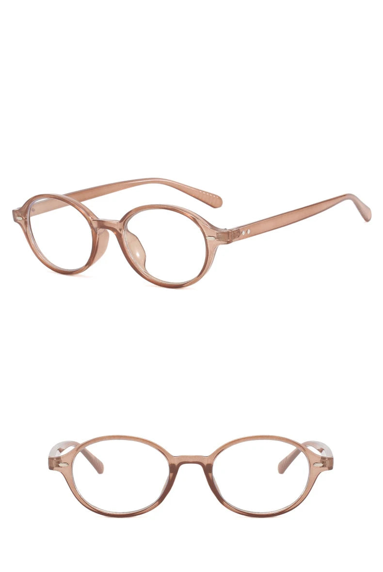 57230 New Oval Anti Blue Light Glasses Women Fashion Rivet Transparent Spectacles Optical Prescription Eyeglass