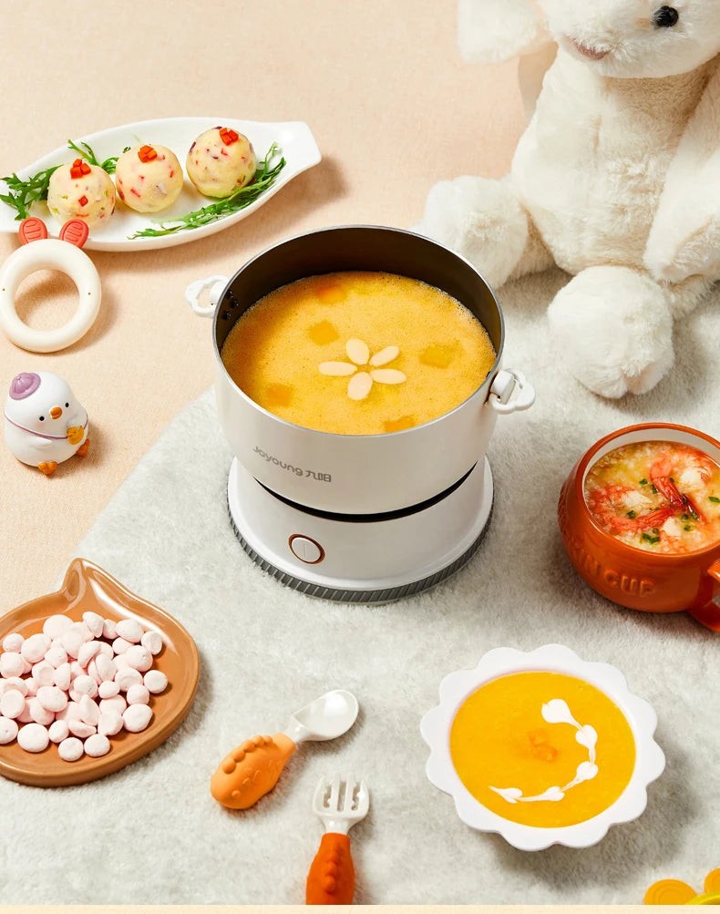 1.2L Mini Electric Cooker Portable Foldable Hot Pot Multicooker Split Type Pot for Dormitory Travel Cooking Noodle Fry Stew 220V