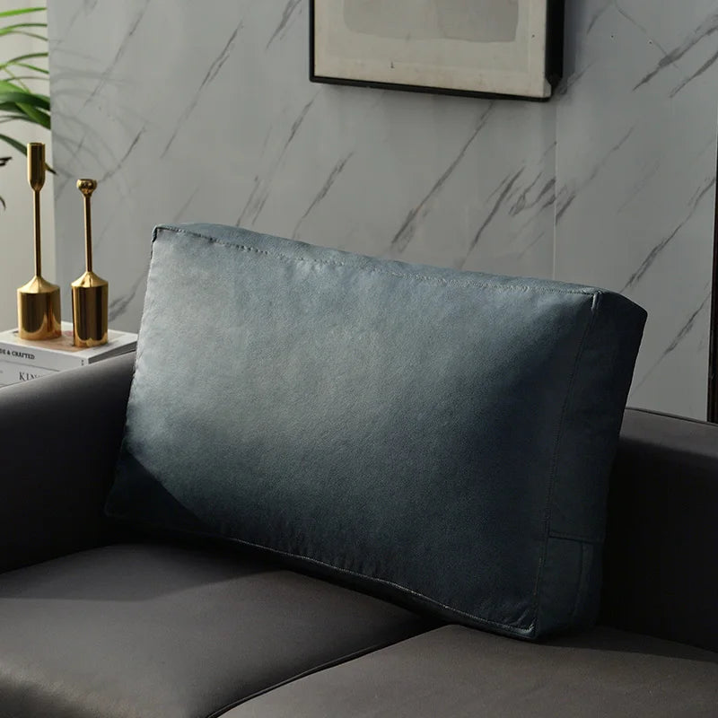 Nordic Faux Leather Rectangular Sofa Cushion Cover Fashion Home Pillowcase Solid Color Tech Fabric Lumbar Protective Covers