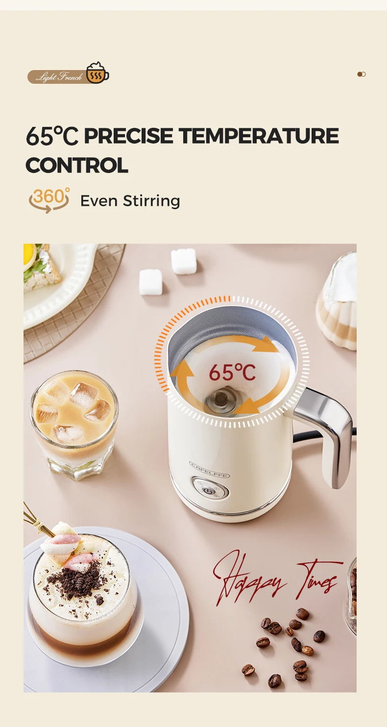 Cafelffe 4in1 Electric Milk Frother Frothing Foamer Chocolate Mixer Cold/Hot Latte Cappuccino Automatic foam milk heater Warmer