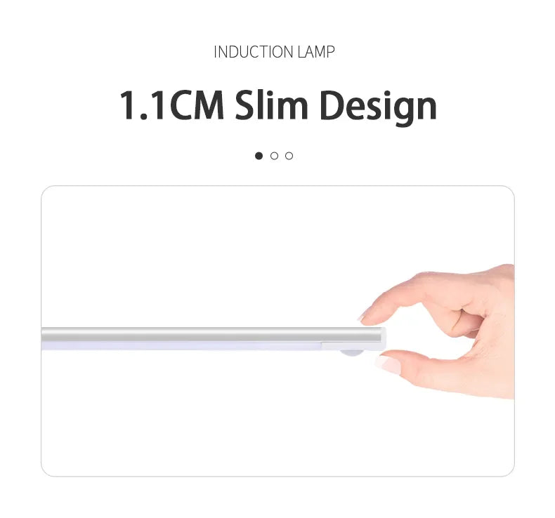 Night Light 20/30/40/60CM Motion Sensor Light Wireless USB LED Cabinet Light Wardrobe Lamp For Kitchen Cabinet Bedroom Wardrobe