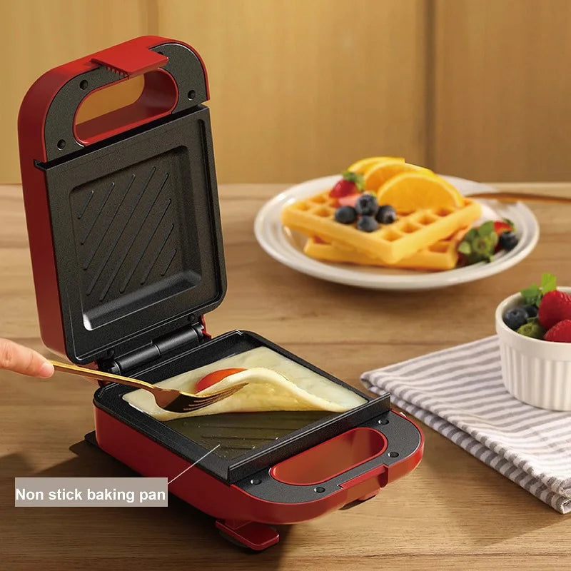 550W Sandwich Machine Fast Breakfast Machine Home Hot-pressed Toasted Non-stick Bread Mini Panini Machine Multi-function Toaster