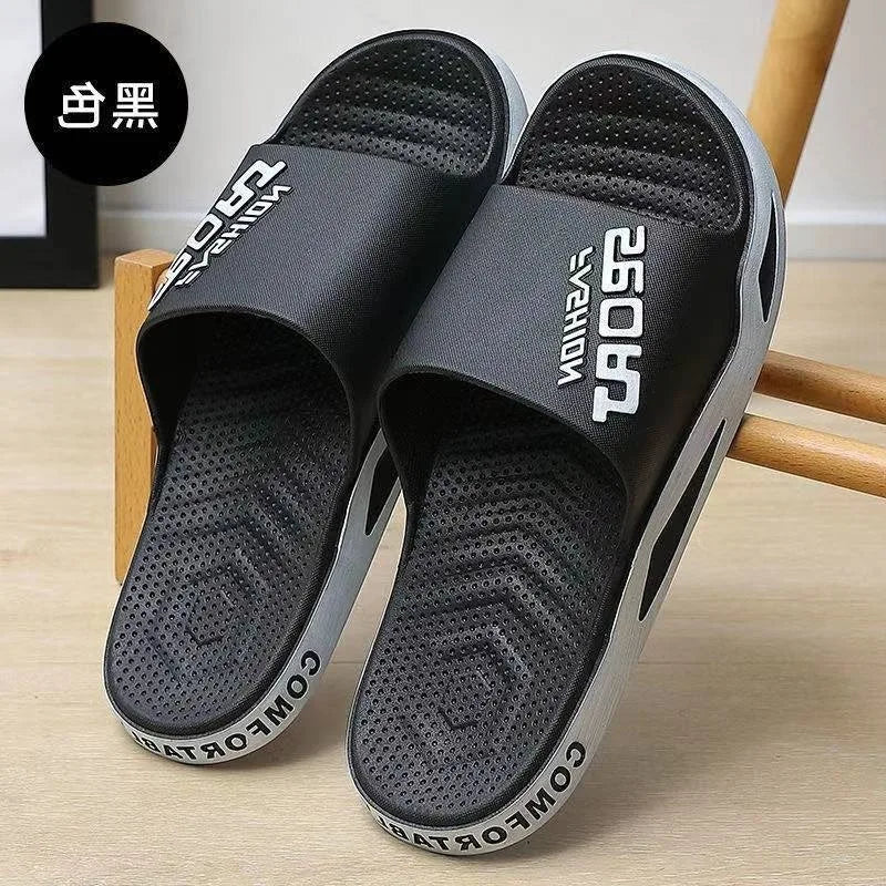 New Summer Soft Sole Slippers Fashion Personality Home Bathe Sandals Anti Slip Durable Men's Beach Outdoor Plus Size Flip Flops