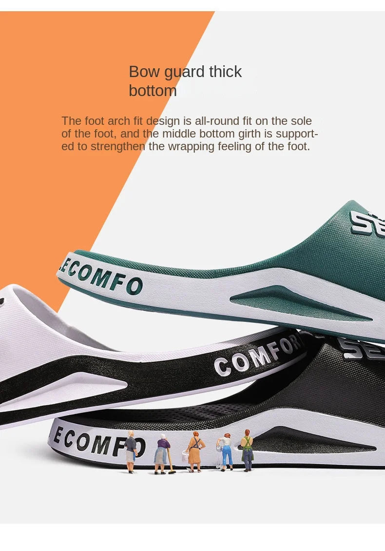 New Summer Soft Sole Slippers Fashion Personality Home Bathe Sandals Anti Slip Durable Men's Beach Outdoor Plus Size Flip Flops