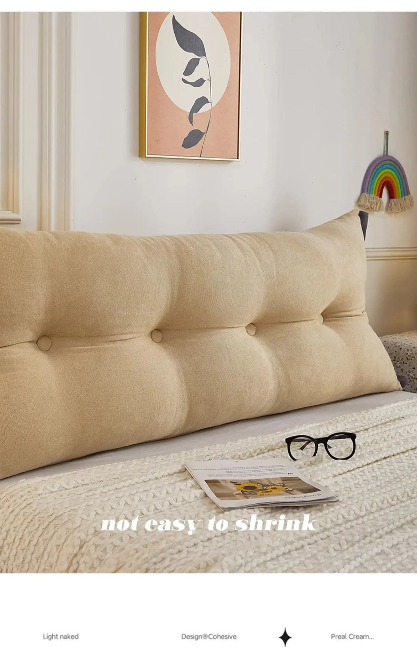 Bed Decoration Body Pillow Headboard Cushion Bedroom All-purpose The Artifact Supports The Waist Detachable and Washable