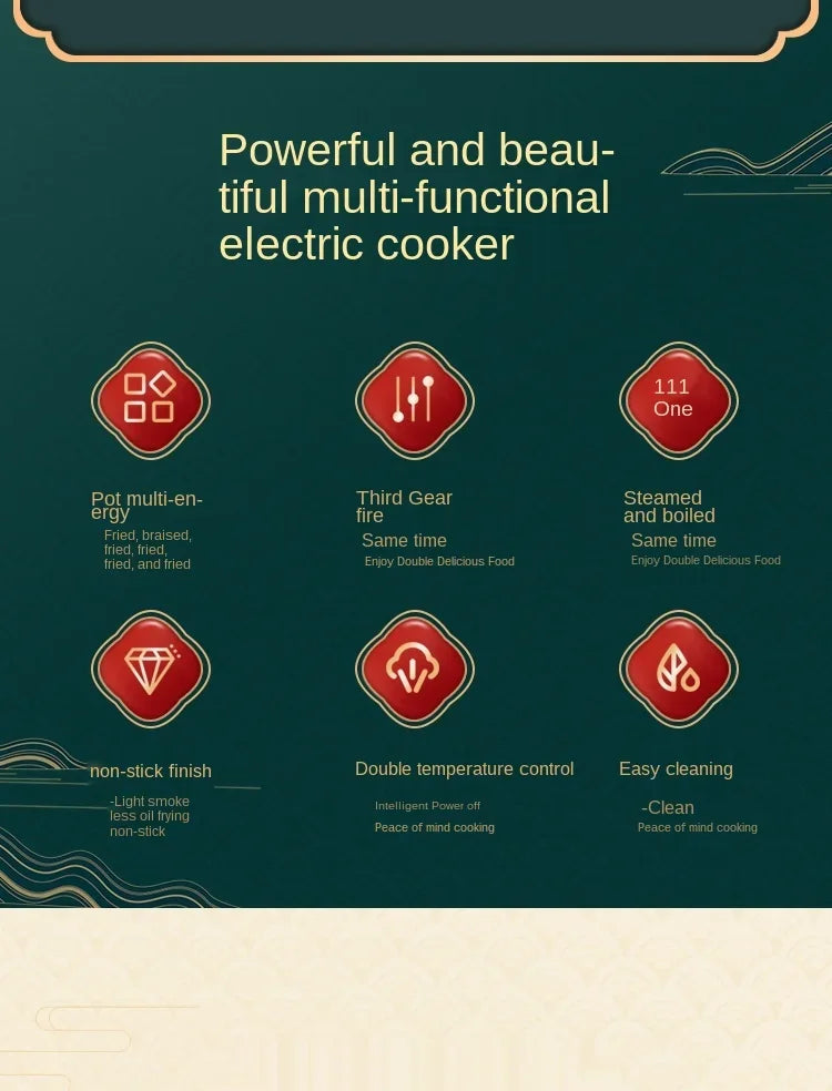 Multifunctional household dormitory student small electric pot cooking noodles electric hot pot electric cooking wok cooking