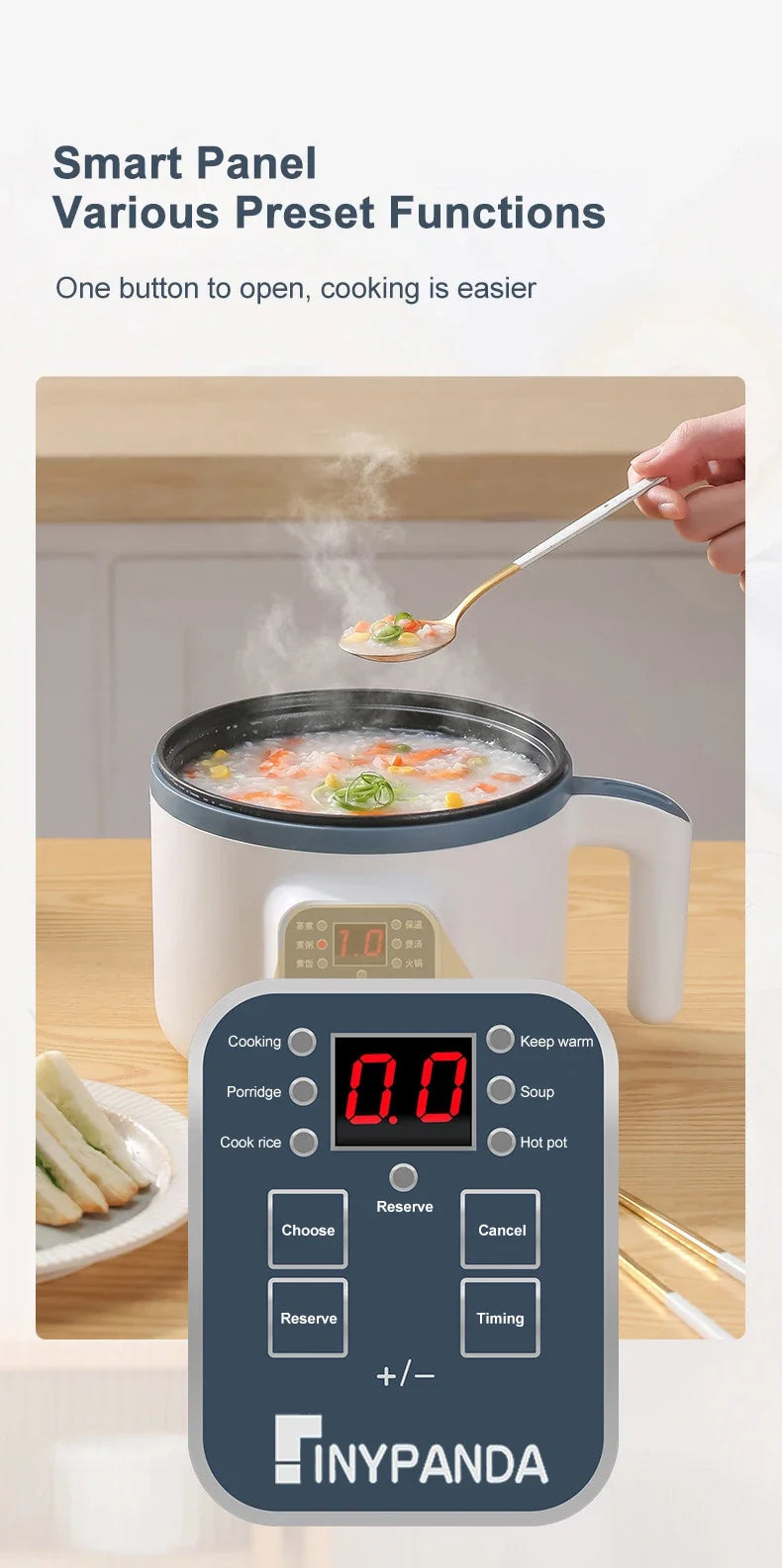 NEW Home Electric Rice Cooker Mini Multi Functional Cooking Pot 1.7L Smart Non Stick Pot 1-3 Person Kitchen Steaming Pot Hot Pot