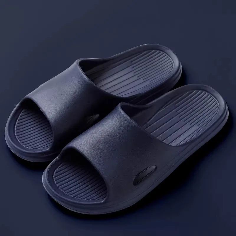 Men's Solid Color Casual Simple Slippers, EVA Material, Versatile Stylish Design, Thick Sole, Convenient, Anti-skid